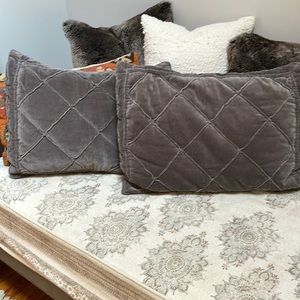 Grey Velvet Pillowcases